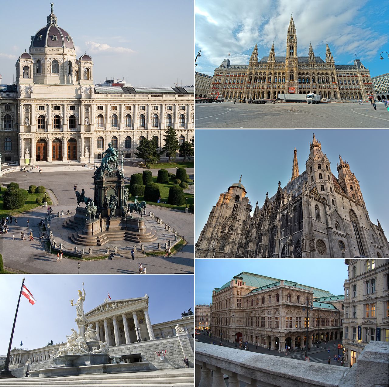 Montage of landmarks across Vienna